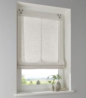 Ösenrollo Brondby taupe mit Edelstahlhaken - Raffrollo für Montage ohne Bohren