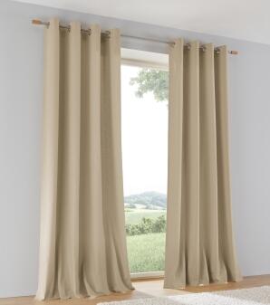 Baumwollvorhang Duck natur mit Ösen - natürlich und dezent (1 Stück)