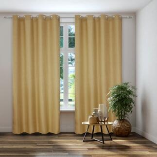 Vorhang Verdunkelung Ösenschal Thermo Dimout | curry - Höhe 145 cm - 245 cm (1 Stück)