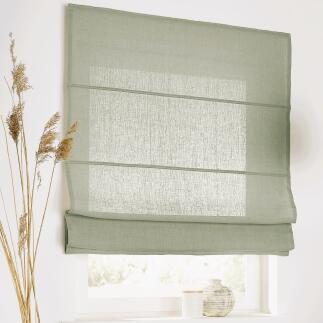 Leinen Raffrollo Metis nach Maß für Wand und Decke