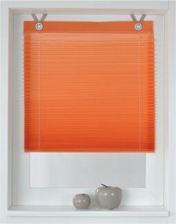 Plissee / Ösenrollo Olbia Lichtschutz ohne Bohren | orange - Breite 40 - 100 cm