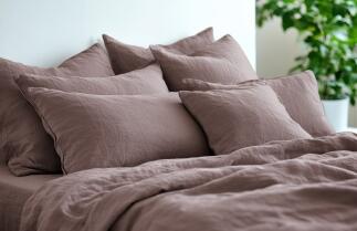 Leinen Bettwäsche - soft Touch Bettbezug - Farbe Karamellbraun