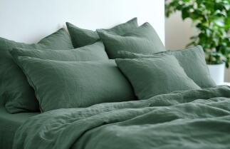 Leinen Bettwäsche - soft Touch Bettbezug - Farbe Flaschengrün