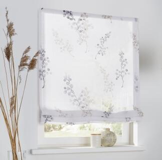 Raffrollo nach Maß Danny mit Kettenzug - Farbe weiß taupe