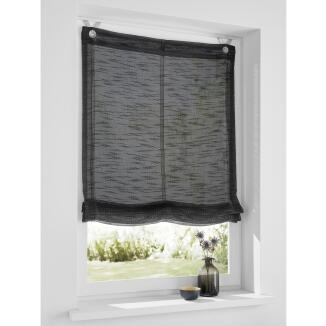 Modernes Raffrollo / Ösenrollo Celtic mit Fensterhaken | anthrazit - Breite 45 - 120 cm