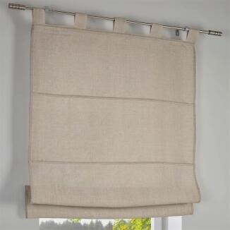 Maßanfertigung Raffrollo / Schlaufenrollo Metis Leinen - linen