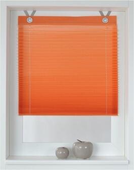 Plissee / Ösenrollo Olbia Lichtschutz ohne Bohren | orange - Breite 40 - 100 cm