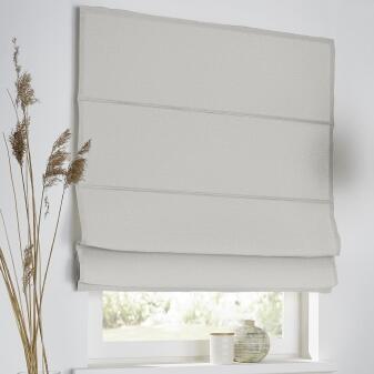 Raffrollo nach Maß Faltrollo Dimout mit Kettenzug - Farbe weiß grau