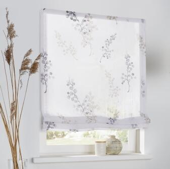 Raffrollo nach Maß Danny mit Kettenzug - Farbe weiß taupe