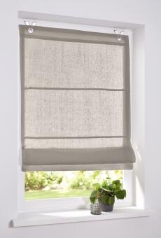 Raffrollo / Ösenrollo Metis Leinen ohne Bohren | linen - Breite 45 - 100 cm - Ösenrollo Metis linen