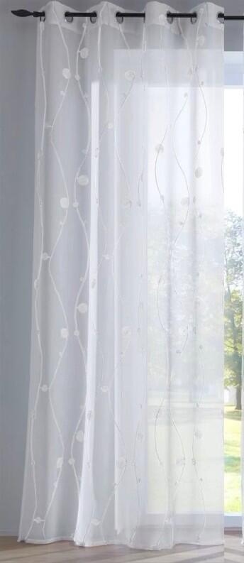 Vorhang Gardine Nelly weiß für Gardinenstangen