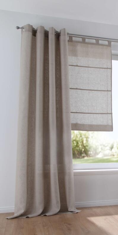 Metis linen Ösenschal und Raffrollo