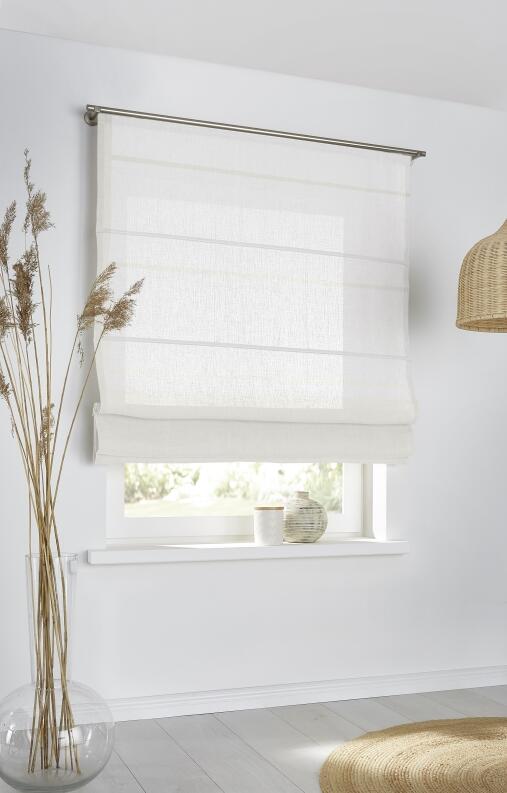 Leinenrollo Metis nach Maß Montage Innenlaufschiene