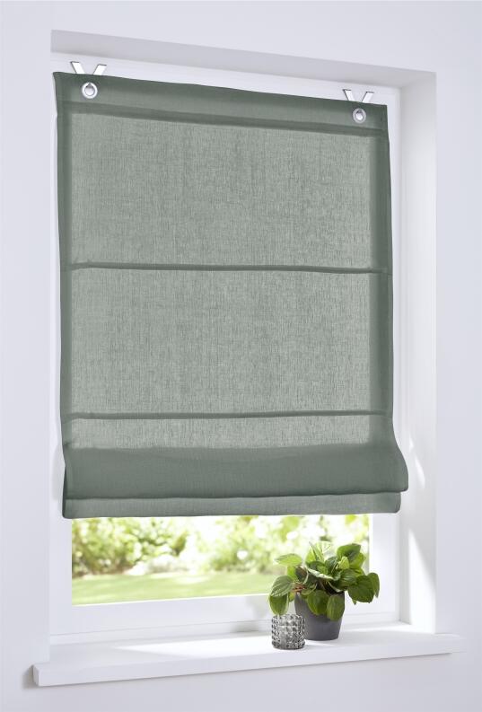 Raffrollo Metis zederngrün Leinen