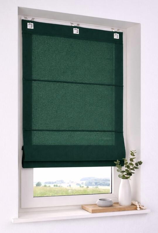 Raffrollo Duck pfauengrün dunkelgrün nach Maß gefertigt
