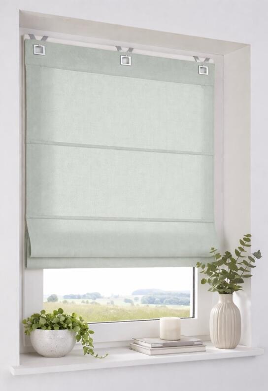 Raffrollo Duck jade graugrün nach Maß gefertigt