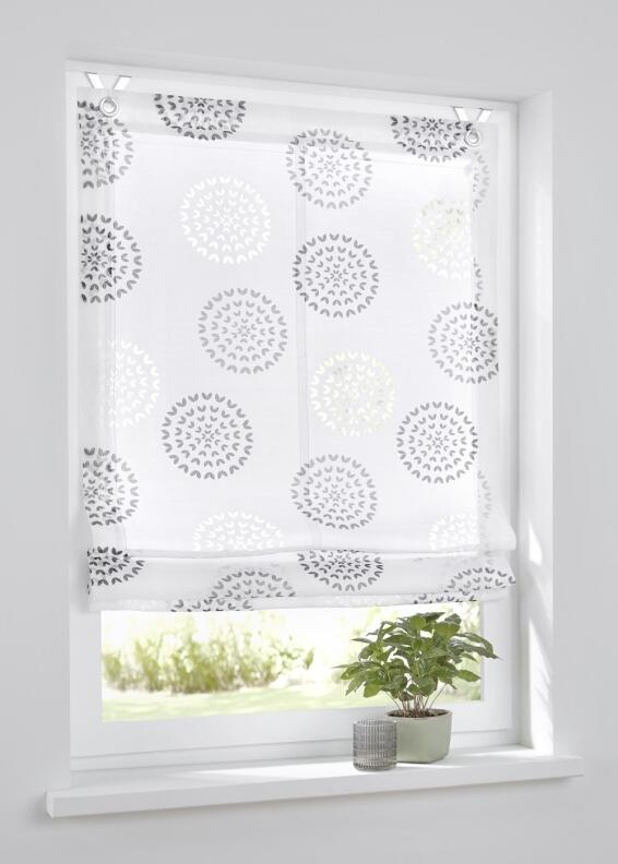 Raffrollo Bella anthrazit Maßanfertigung ohne Bohren