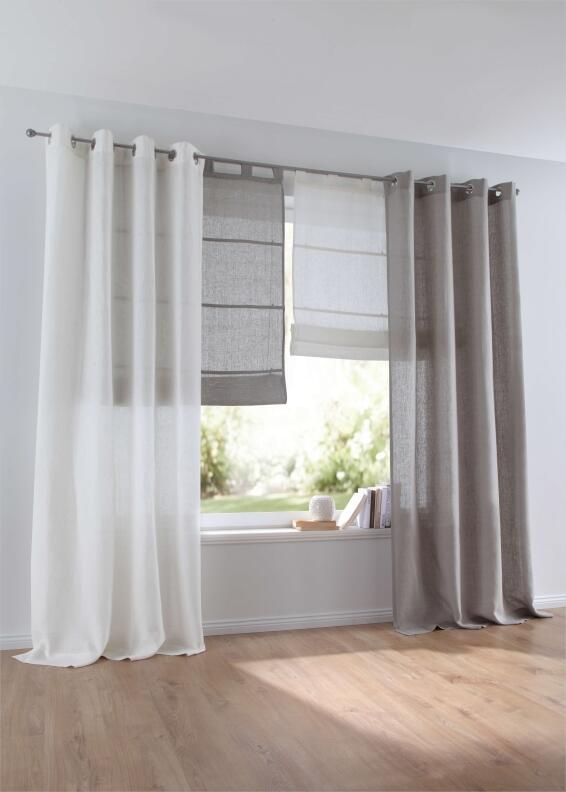Fensterdekoration Leinen Raffrollo