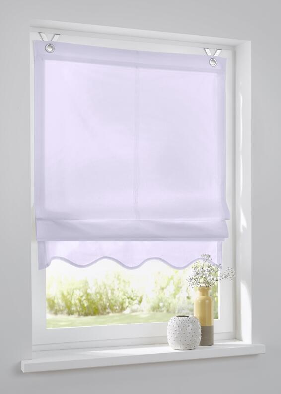 Raffrollo Landhaus Olivia Volant lavendel flieder