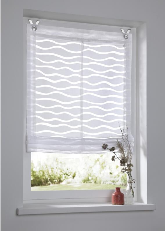 Raffrollo Ösenrollo Enya weiß Ausbrenner halbtransparent