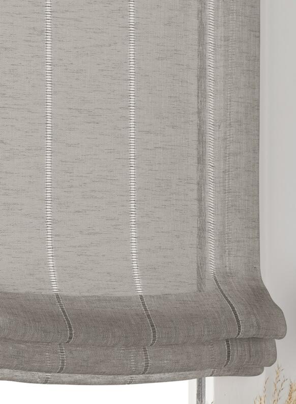 Raffrollo Aya linen - modernes Faltrollo mit eingewebten Längsstreifen in Leinenotik - Faltrollo Aya