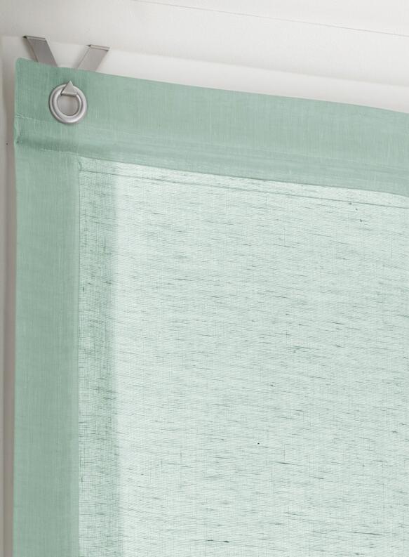 Raffrollo Brondby graugrün praktische Ösen Aufhängung