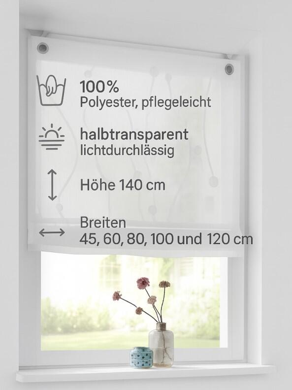 Raffrollo Nelly weiss ohne Bohren Produktinformation