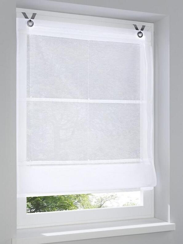 Raffrollo Kessy Bessy weiß Maßanfertigung