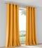 Vorhang aus Baumwolle in ockergelb – bodenlange Gardine am Fenster