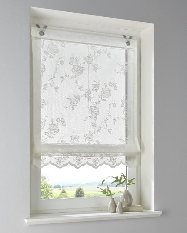 Raffrollo Ösenrollo Florence creme Fensterdekoration
