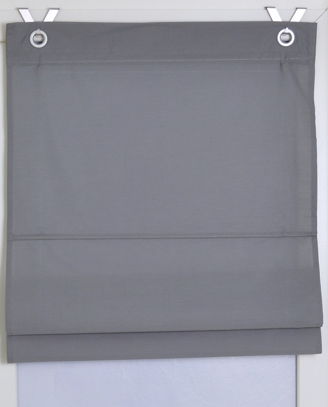 Raffrollo Kessy Bessy grau mit Ösen nach Maß