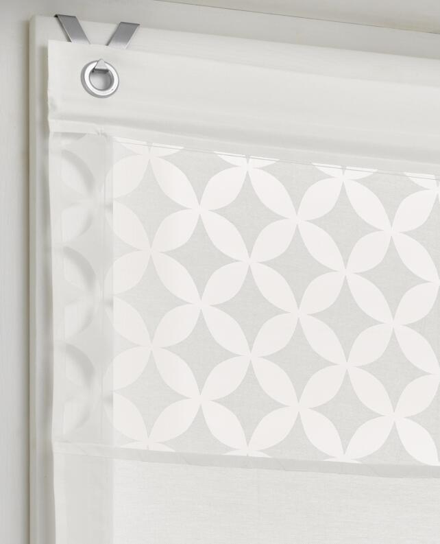 Jessy weiss Raffrollo mit Ösen ohne Bohren