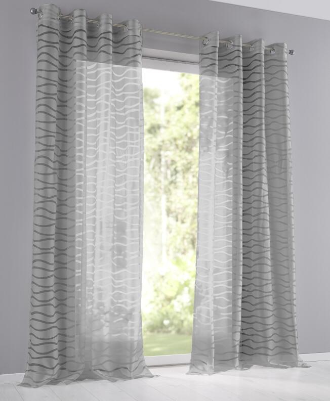 Graue Gardine Enya Ausbrenner Vorhang mit Ösen