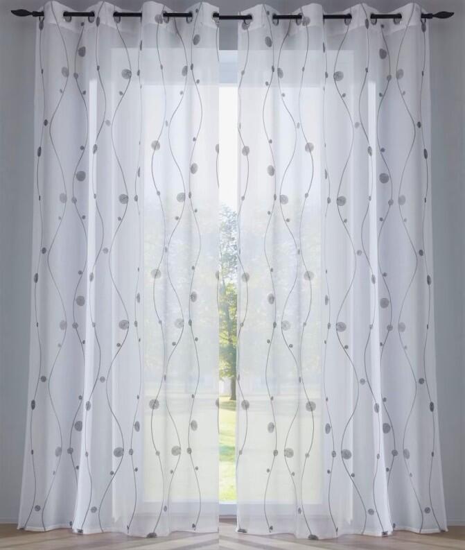 Vorhang Gardine Nelly weiß bodenlang