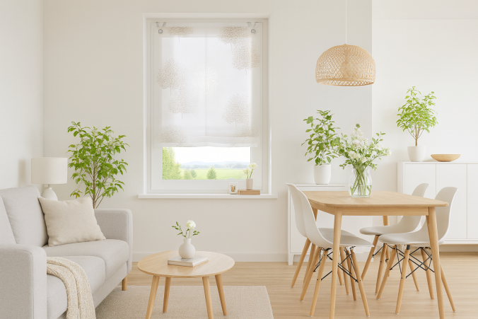 Halbtransparente Ösenrollos