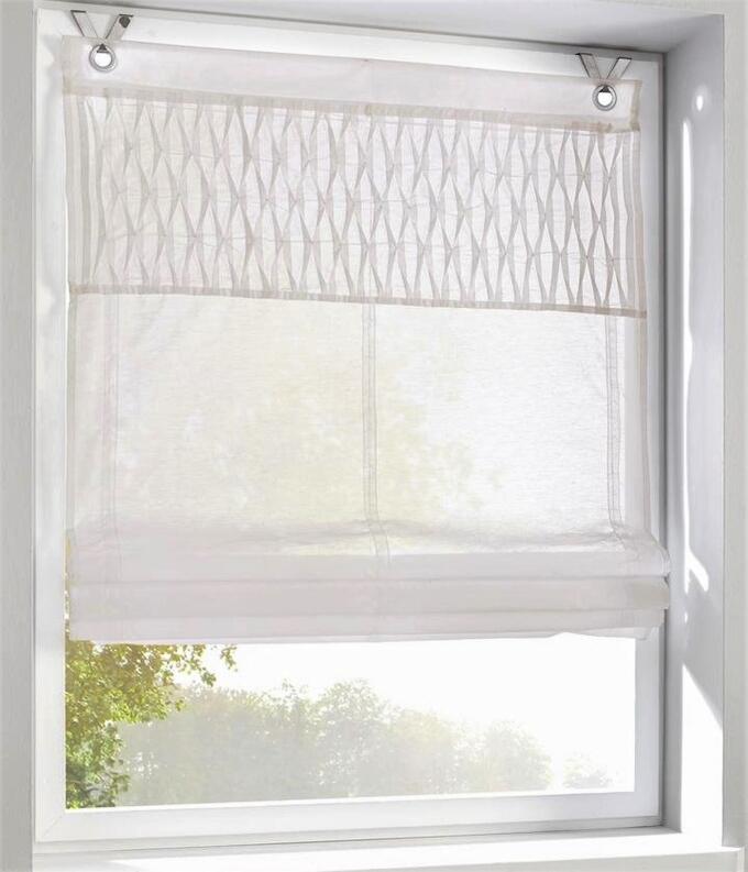 Tuck Kessy weiss Landhaus Raffrollo