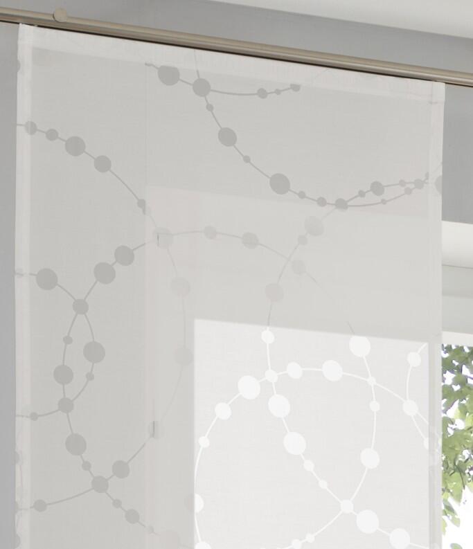 Schiebegardine Cadena mit Panelwagen für Gardinenschiene