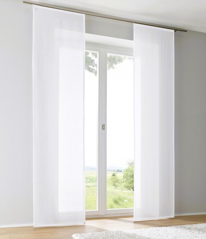 Schiebegardine Schiebepaneel Enya uni weiß einfarbig
