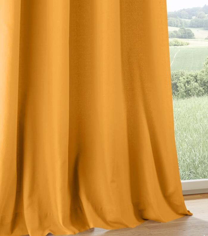 Baumwollvorhang Duck ockergelb – Detail Baumwollstoff