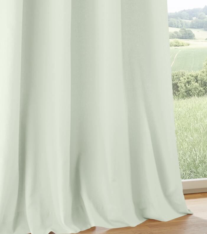Baumwollstoff Vorhang jadegrün – Detail des Stofffalls
