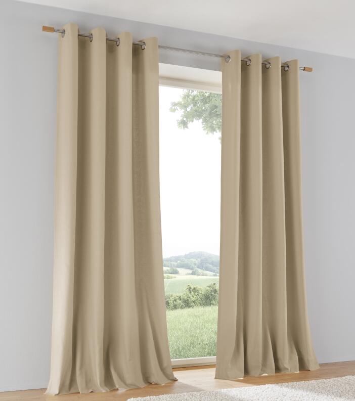 Vorhang Baumwolle natur für Gardinenstangen