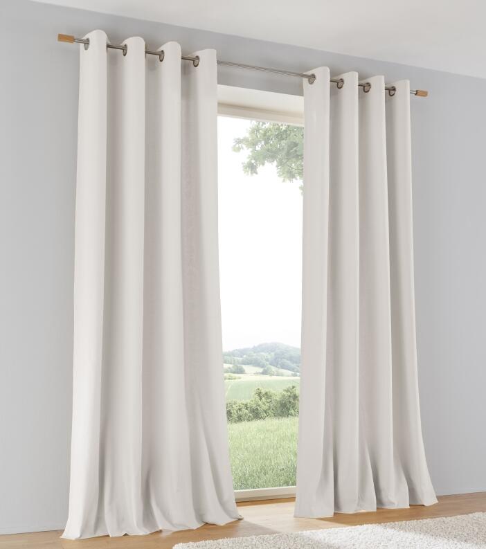 Vorhang Baumwolle naturweiss für Gardinenstangen