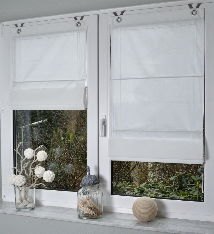 Raffrollo Kessy Bessy weiss Maßanfertigung