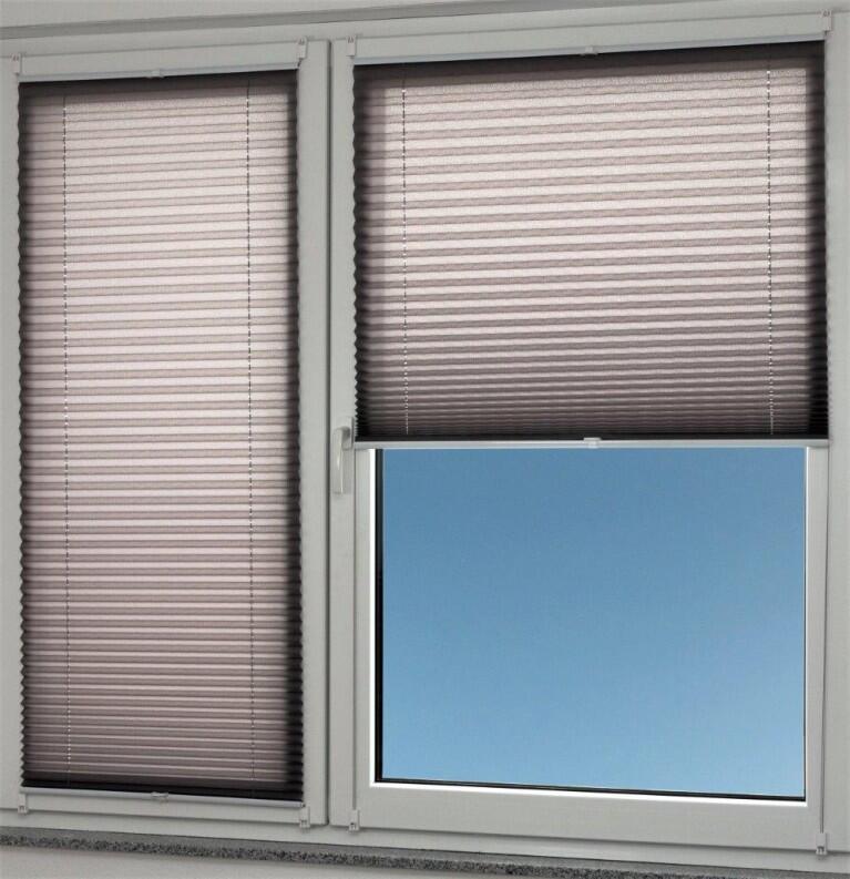 Plissee Brisa grau frei verschiebbar