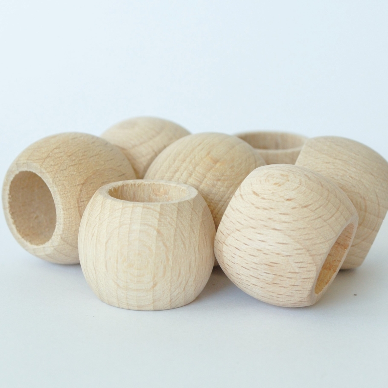 Schlaufenkugeln HOlzkugeln Buche natur gebohrt