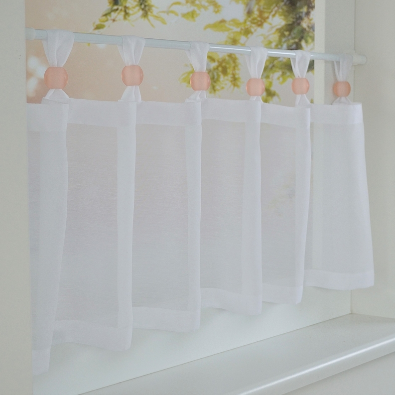 Scheibengardine Schlaufenkugel Zierkugel Acrylglas rose