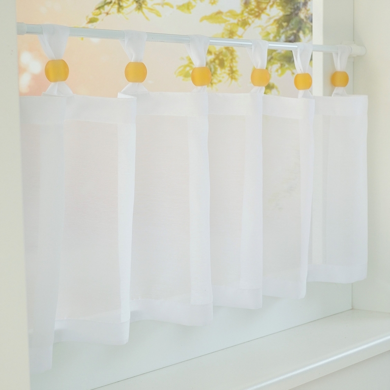 Scheibengardine Schlaufenkugel Zierkugel Acrylglas gelb