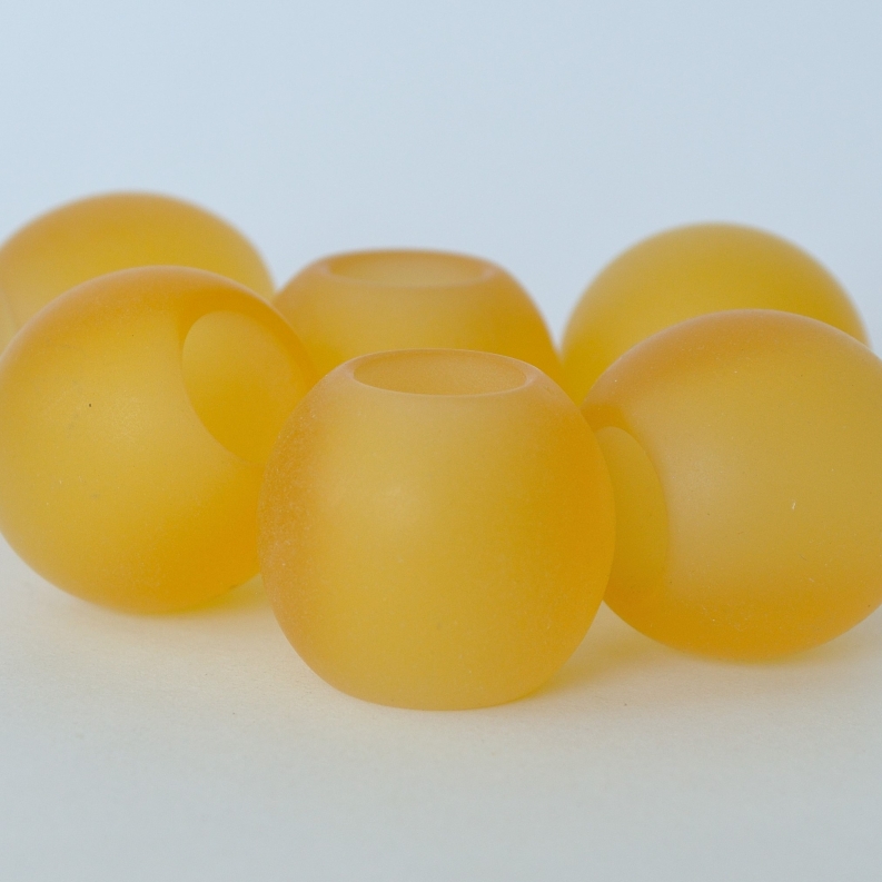 Set Schlaufenkugel Zierkugel Acrylglas gelb gebohrt