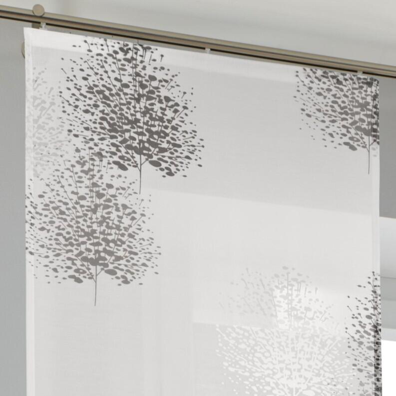 Schiebegardine Bellinda grau weiß Panelwagen für Schiene