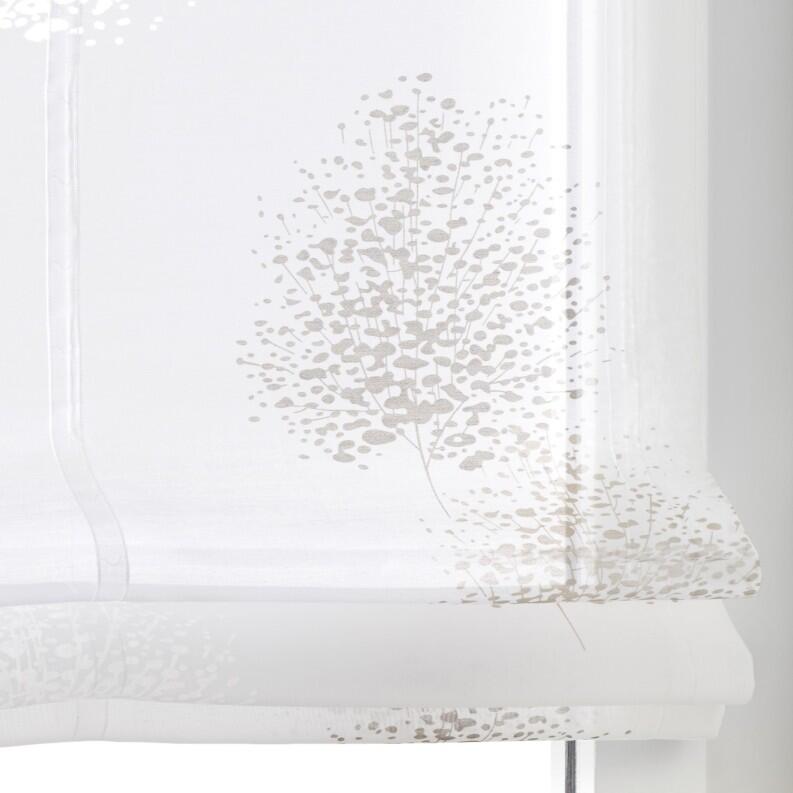 Bellinda weiß taupe Raffrollo Ausbrenner lichtfilternd